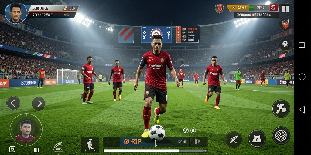 Tampilan gameplay seru sepak bola di 55RP.