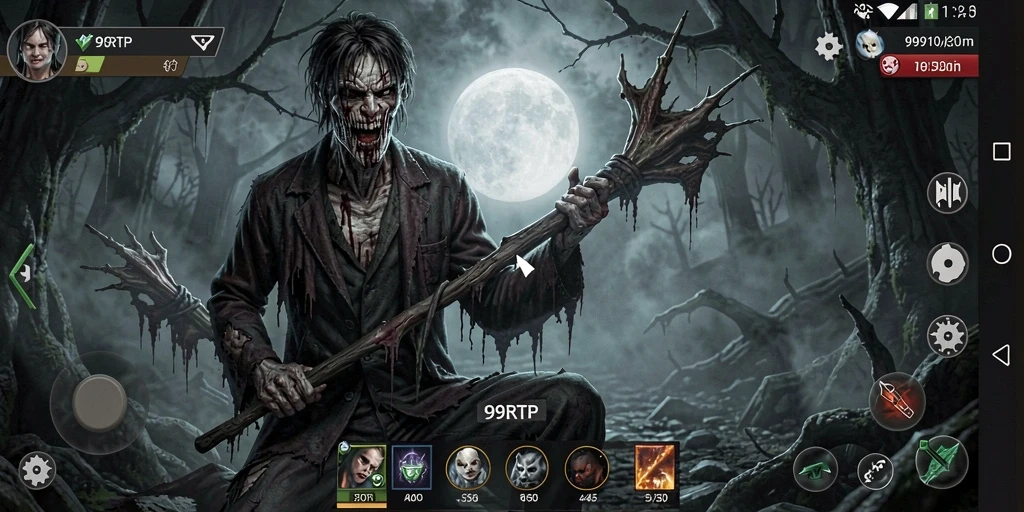 Tampilan gameplay yang menegangkan dalam suasana horor.