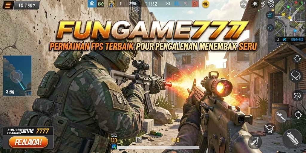 Tangkapan layar gameplay FUNGAME777 menampilkan aksi menembak yang mendebarkan.