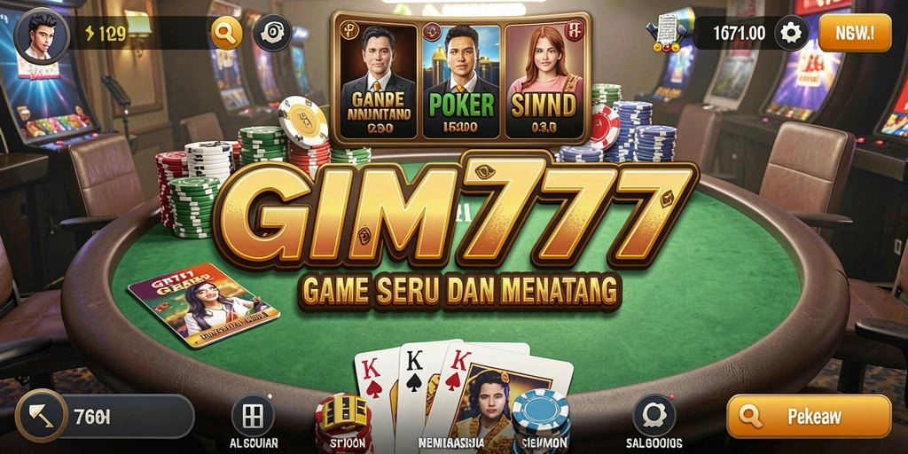 Tampilan gameplay poker yang menarik dan interaktif di GIM777.