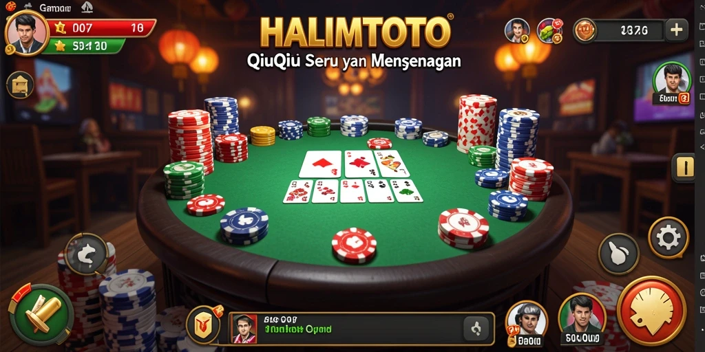 Screenshot gameplay HALIMTOTO menampilkan pertempuran seru dalam permainan QiuQiu.