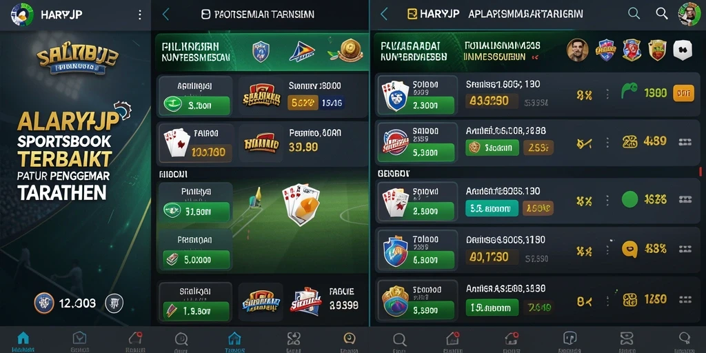 Tangkapan layar gameplay <strong>HARAPJP</strong> menunjukkan antarmuka intuitif dan fitur taruhan olahraga.