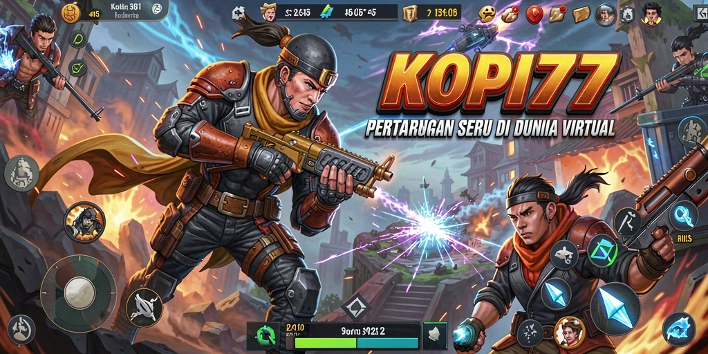 Gameplay seru KOPI77 dengan pertarungan tanpa henti.