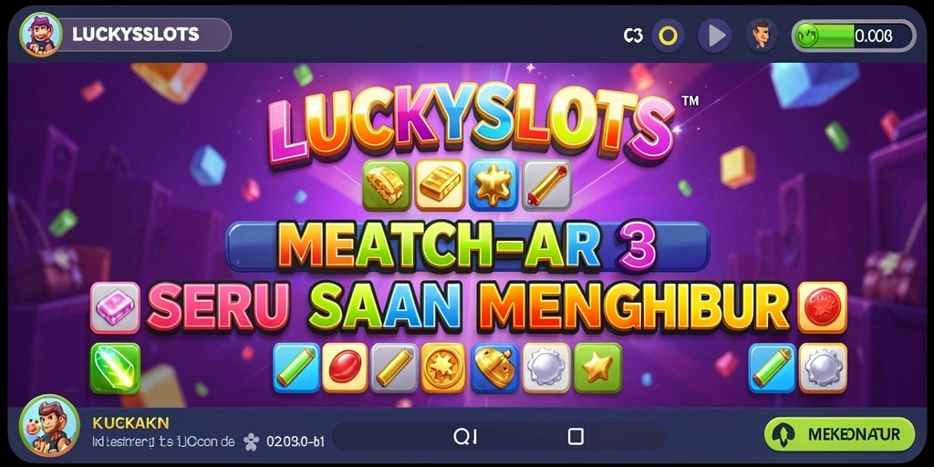 Gameplay seru LUCKYSLOTS dalam aksi dengan kombinasi warna-warni.