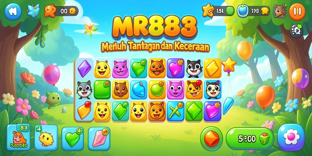 Screenshot gameplay MR888 menampilkan serunya mencocokkan item.