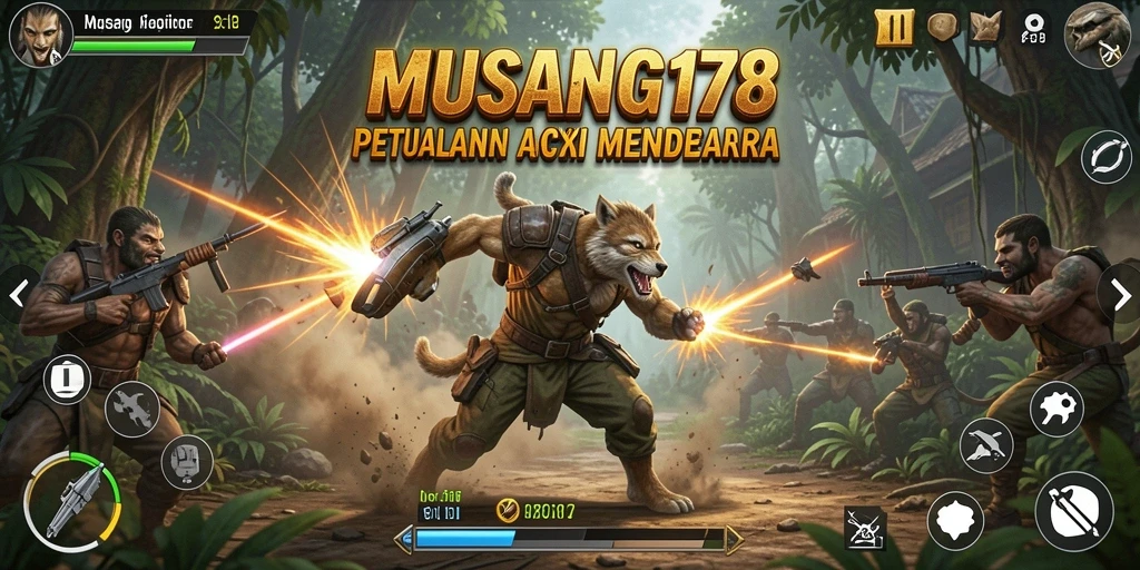 Tampilan aksi mendebarkan dalam game MUSANG178.