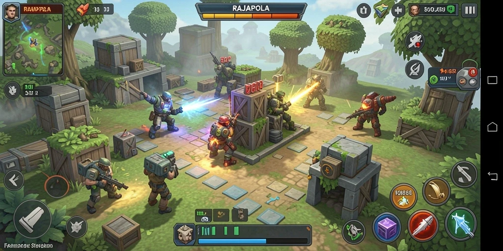 Tampilan gameplay intens dengan strategi Tower Defense yang menantang.