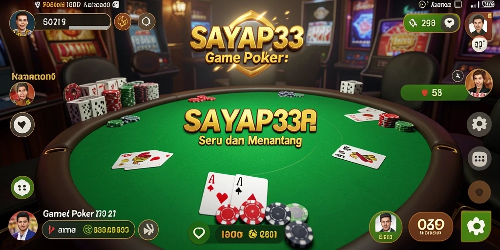 Tampilan menarik dari gameplay poker di SAYAP33.