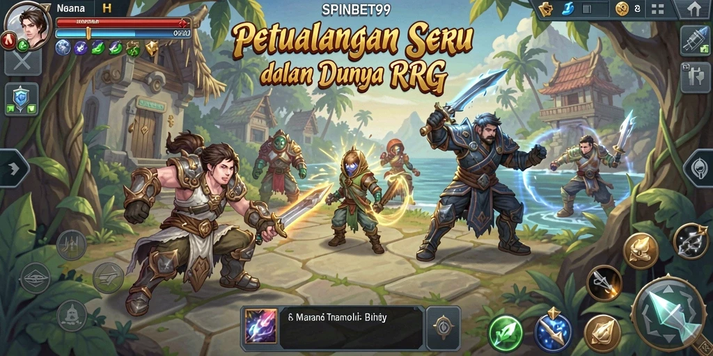 Tampilan gameplay RPG yang mengasyikkan dan penuh aksi di SPINBET99.