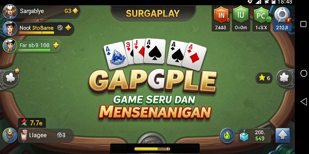 Tampilan gameplay SURGAPLAY yang penuh keseruan bermain Gaple.