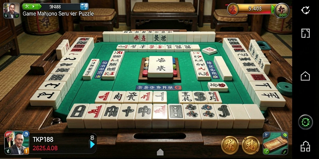 Screenshot gameplay TKP188 menampilkan aksi seru Mahjong.